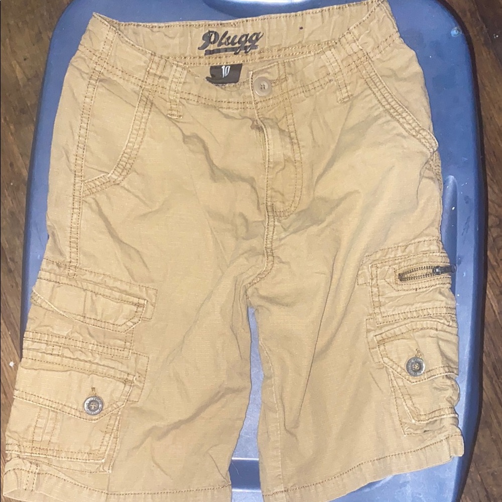 Plugg Boys Tan Cargo Shorts